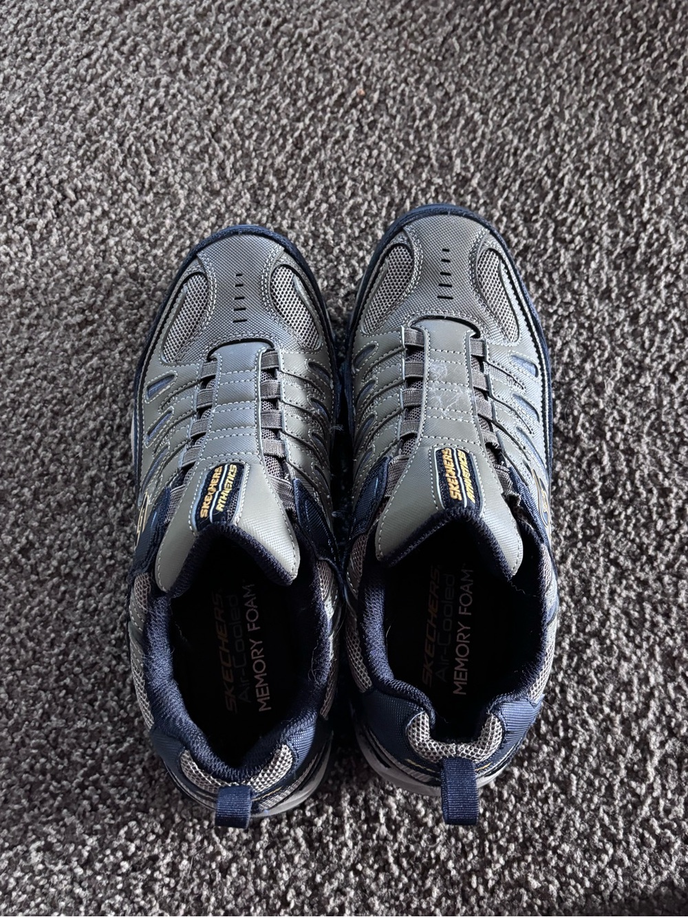 Skechers Men’s Navy and Gray Memory Foam Sneakers